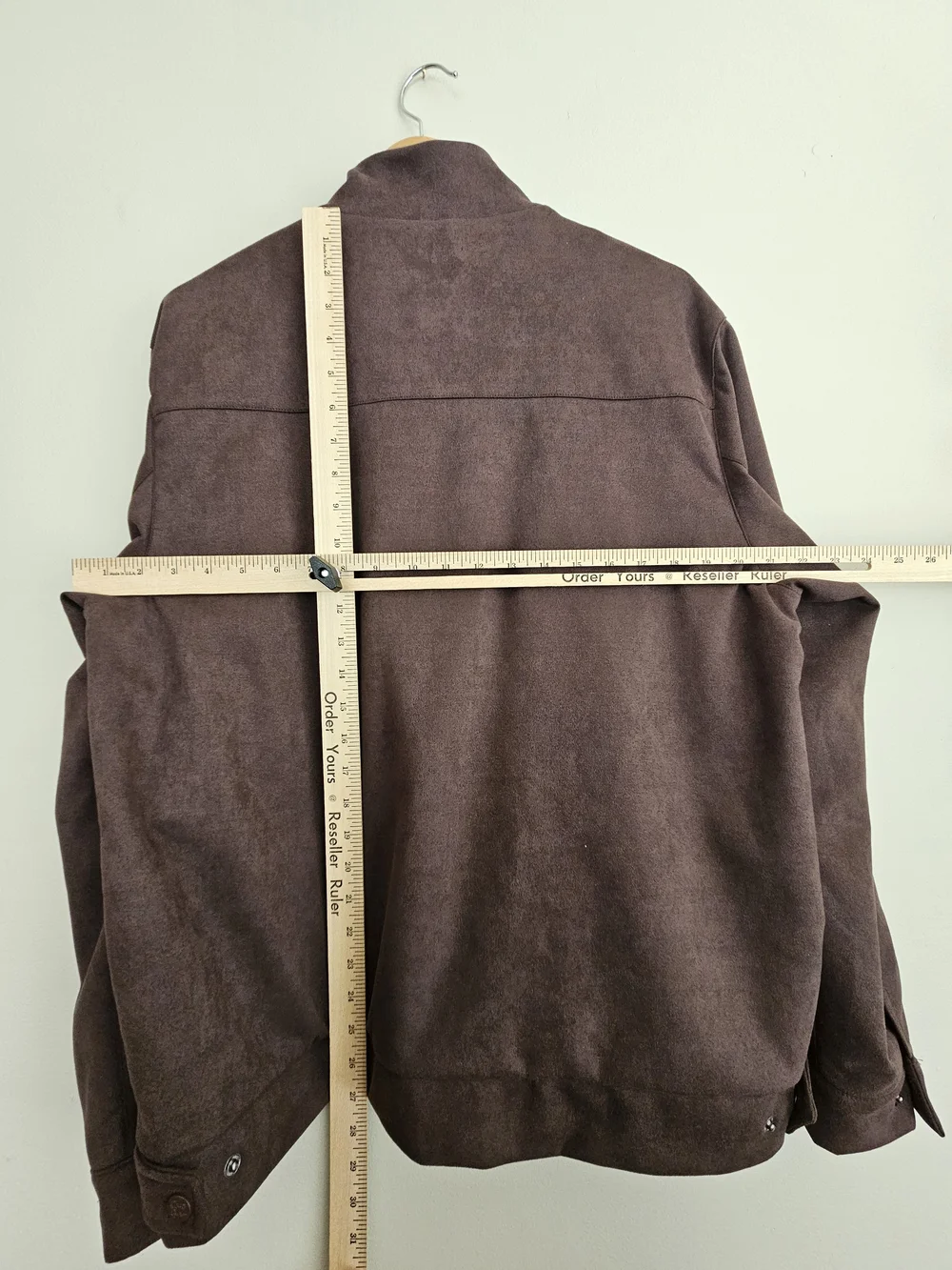 New Robert Graham Jacket Men's Faux Suede Zipper Stand-Up Collar -‎ Flaw